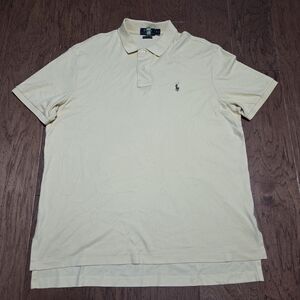 Polo Ralph Lauren Golf Polo Shirt Pima Soft Touch Flesh Pony Men XL Yellow SS